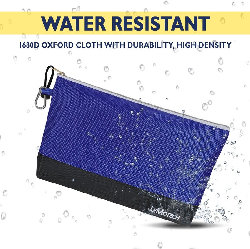 LeMotech Tool Pouches with Zipper, Stand-Up Small Tool Bag, Water Resistant Utility Tool Pouch for Tool Organizers and Storage, 12" Tool Bag, 4 Pack - Image 2